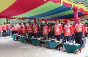 BENDERA MERAH PUTIH BERUKURAN 50 M, DIKIBARKAN SECARA SERENTAK DI OBYEK WISATA PONOT KEC. AEK SONGSONGAN KAB. ASAHAN