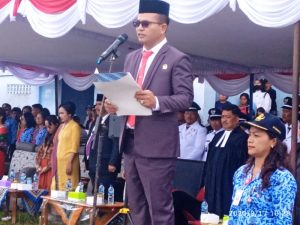 CAMAT LINTONG NIHUTA BONTOR SILABAN BERTINDAK SEBAGAI IRUP PERAYAAN HUT KEMERDEKAAN REPUBLIK INDONESIA KE-78 DI KECAMATAN NIHUTA. 