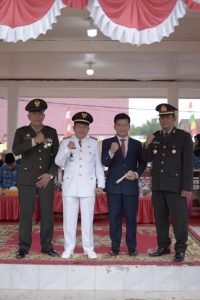 Bapak Camat kecamatan barumun tengah pimpin upacara penaikan bendera sang saka merah putih di HUTRI Ke 78Th