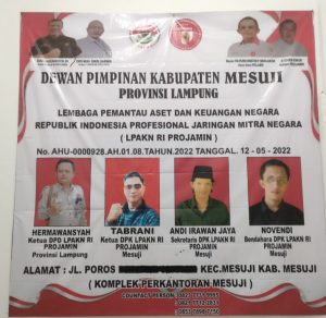 Tabrani Jabat Ketua DPK. LPAKN.RI Projamin Mesuji 