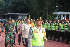 Polres Muara Enim Gelar Apel Pergeseran Pasukan dalam rangka Pemilu 2024