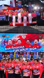 Jaksa Agung Bersama Kapolri, Menkopolhukam dan KSAD Flag Off Membuka Kegiatan Jalan Santai Bhayangkara Fun Walk 2024