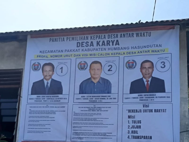 Pemilihan Kepala Desa Antar Waktu Di Desa Karya Kecamatan Pakkat, PPKD Tidak Profesional ” Berpihak “