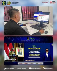 Kepala Rutan Kelas I Palembang mengikuti webinar Cerdas Bersama BPSDM Kemenkumham Series VI yang mengusung tema Personal Branding ASN* 