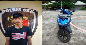 Pelaku Pencuri Motor Warga Desa Batumarta Satu Blok S. Berhasil Di Amankan Resmob Polres Oku bersama Unit Reskrim Polsek Lubuk Raja.