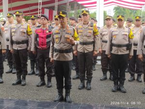 Kapolres Ogan Ilir Beserta PJU dan Personil Polres Ikuti Upacara Pemberian PIN Emas oleh Kapolda Sumsel Secara Virtual**