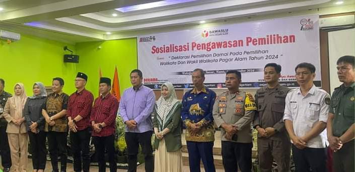 BANWASLU Gelar Sosialisasi Pengawasan Pemilihan, tema “Deklarasi Pemilihan Damai Pada PILKADA Pagaralam 2024”