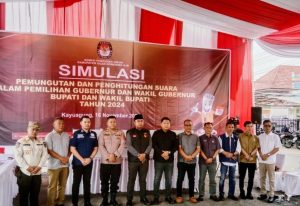 KPU OKI MENGGELAR SIMULASI PEMUNGUTAN DAN PERHITUNGAN SUARA SERENTAK 2024