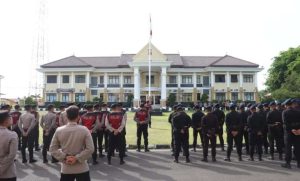 65 PERSONIL KOMPI 1 BATALYON C, SATBRIMOB POLDA SUMSEL TIBA DI POLRES OKU