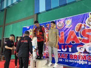Reyga Silitonga Mengharumkan polres Bolsel dengan menyumbang Medali Emas disaat   Liga INKANAS Piala Bergilir Dansat Brimob Polda Sulut dilaksanakan Sport Hall Sutan Raja 