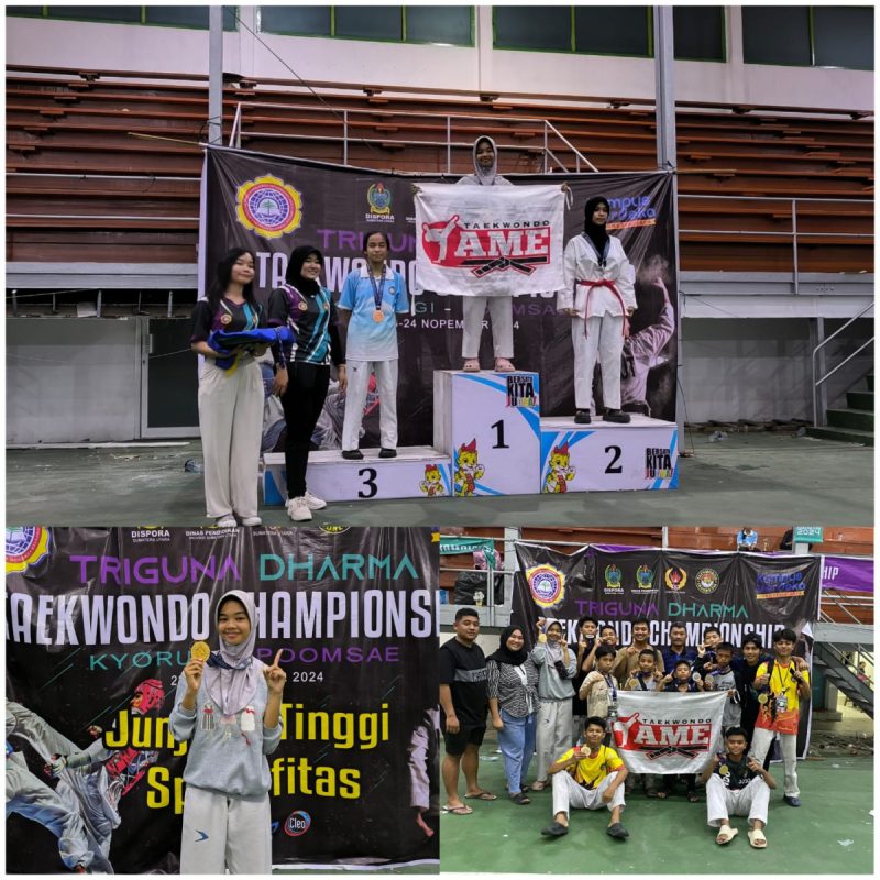 ATLIT TAEKWONDO YAME CLUB DURI BERHASIL SABET 13 MEDALI DI KEJUARAAN TRIGUNA DHARMA CHAMPIONSHIP DI MEDAN Tanggal. 22-24 November 2024