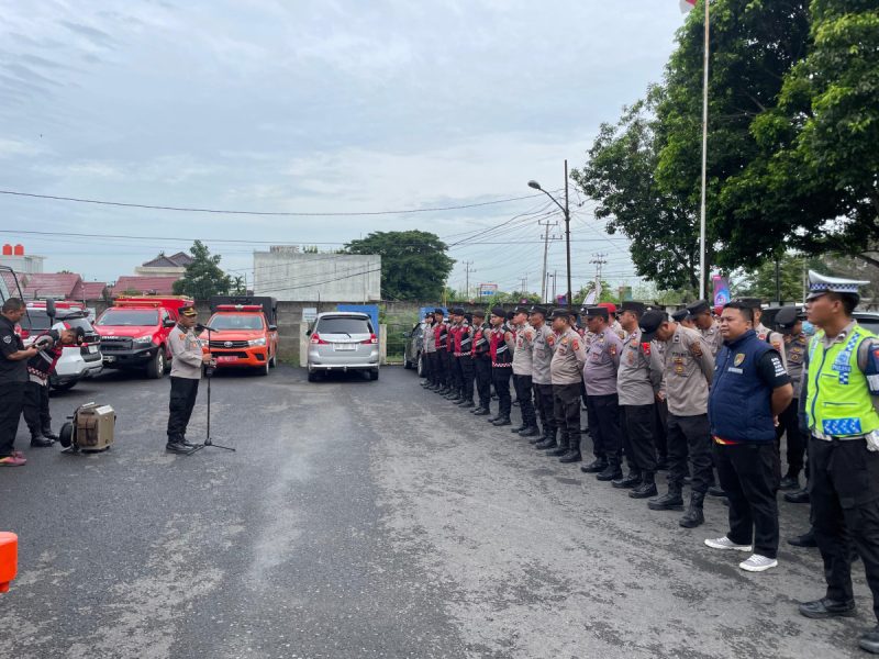 Polres Ogan Ilir Laksanakan Apel Pengamanan Rapat Pleno KPU Ogan Ilir*