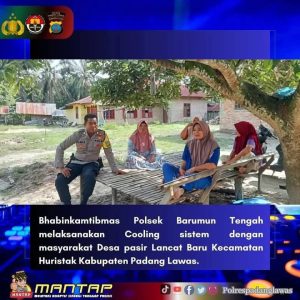 Bhabinkamtibmas polsek barumun tengah Melaksanakan Cooling Sistem