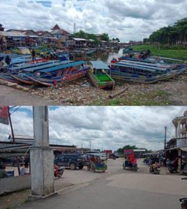 Suasana Terminal Bus dan Dermaga Kapal Motor ( KM ) Speed Boat Tulung Selapan Ilir, Masih Dalam Keadaan Sepih 