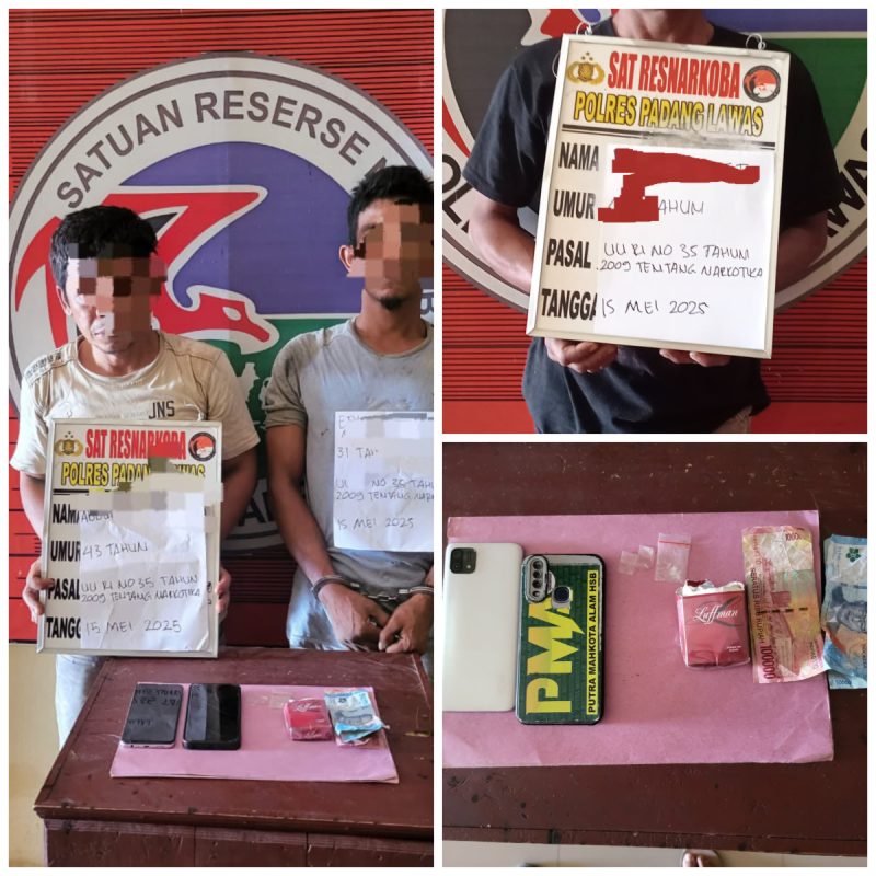 2 pengedar dan 1 pengguna narkoba di gulung sat narkoba polres padang lawas