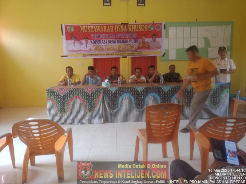 Pembentukan pengurus koperasi desa merah putih desa pasar binanga terlaksana dengan baik dan sukses