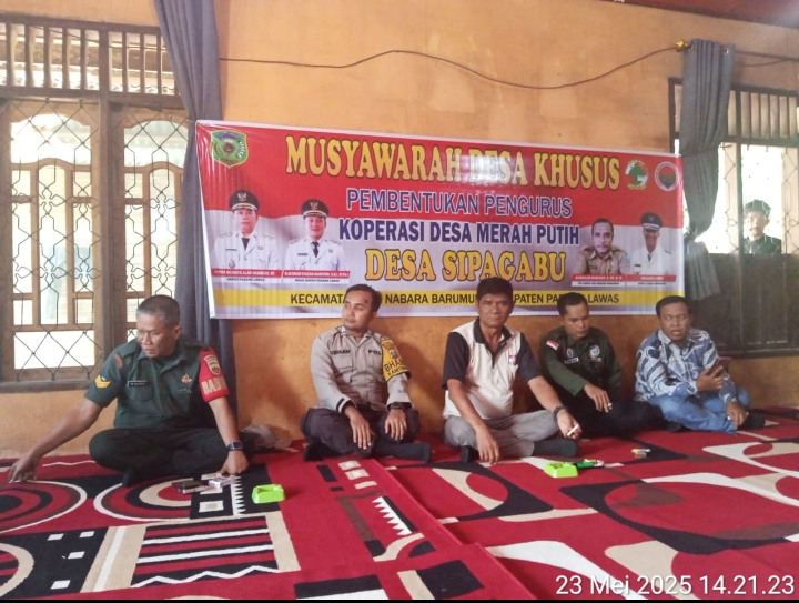 Pembentukan pengurus koperasi desa merah putih desa sipagabu kecamatan Aek nabara barumun terlaksana dengan baik dan sukses
