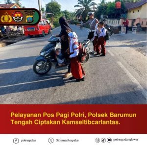 Pelayanan pos pagi POLRI,Polsek barteng ciptakan Kamseltibcarlantas