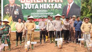 Polres Banyuasin Dukung Ketahanan Pangan, Launching Penanaman Jagung serentak 1 Juta Hektare