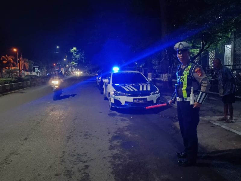 Sat Lantas Polres Muara Enim Gelar Patroli Biru Saat Sholat Tarawih, Pastikan Lalu Lintas Aman dan Lancar