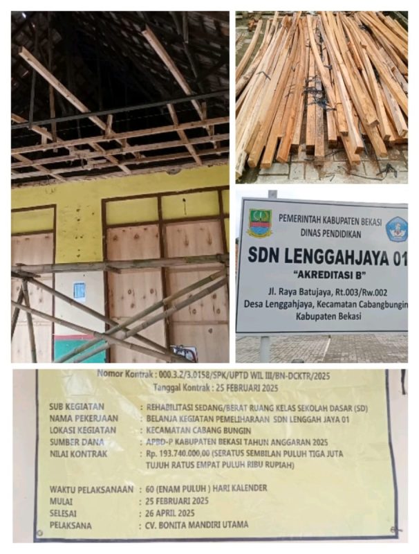 Rehabilitasi Gedung Sekolah SDN 01 lenggah jaya Diduga Asal Jadi dan tak sesuai Spesifikasi