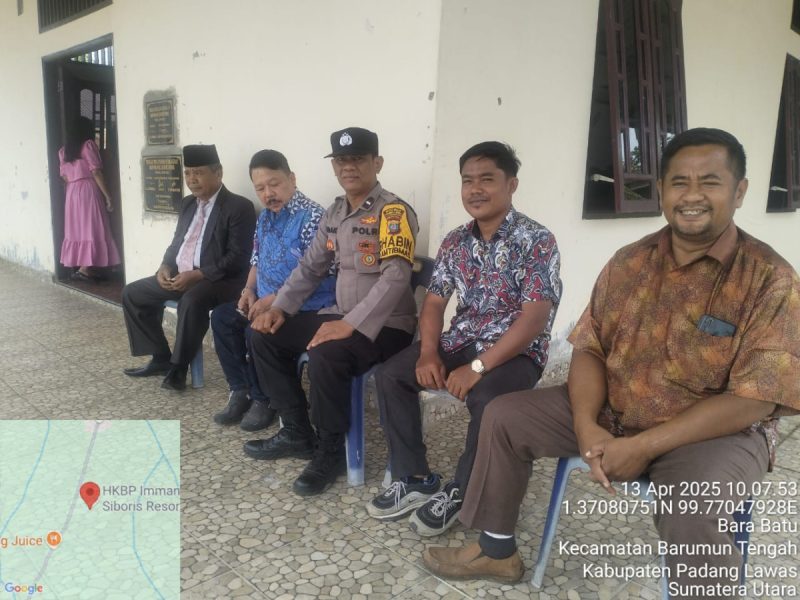 Bhabinkamtibmas polsek barteng laksanakan pengamanan ibadah minggu kasih di gereja HKBP Desa siboris dolok