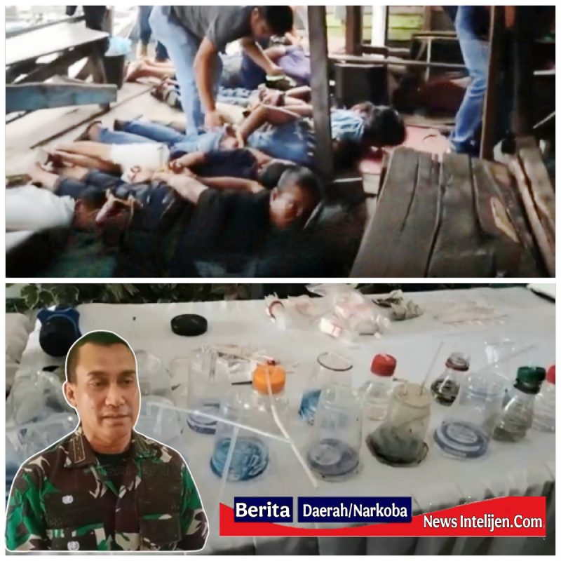 UNIT INTEL KODIM 0208/ASAHAN GEREBEK BARAK NARKOBA DI DESA SIJAWI-JAWI, 19 ORANG DIAMANKAN