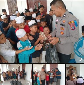 Polres padang lawas lakasanakan jum at berkah serta jum at curhat di mesjid AL Amanah desa bulu sonik