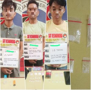 1×24 jam,Tim satresnarkoba polres palas ringkus 2 orang pelaku pengedar dan 1 orang pengguna sabu
