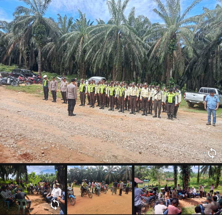 Polsek barumun tengah laksanakan pengamanan unjuk rasa Gamsu di PT ANJ
